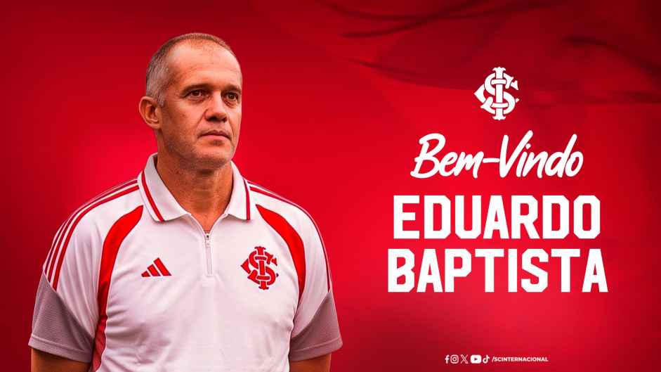 Internacional anuncia Eduardo Baptista antes de enfrentar o Corinthians